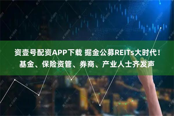 资壹号配资APP下载 掘金公募REITs大时代！基金、保险资管、券商、产业人士齐发声